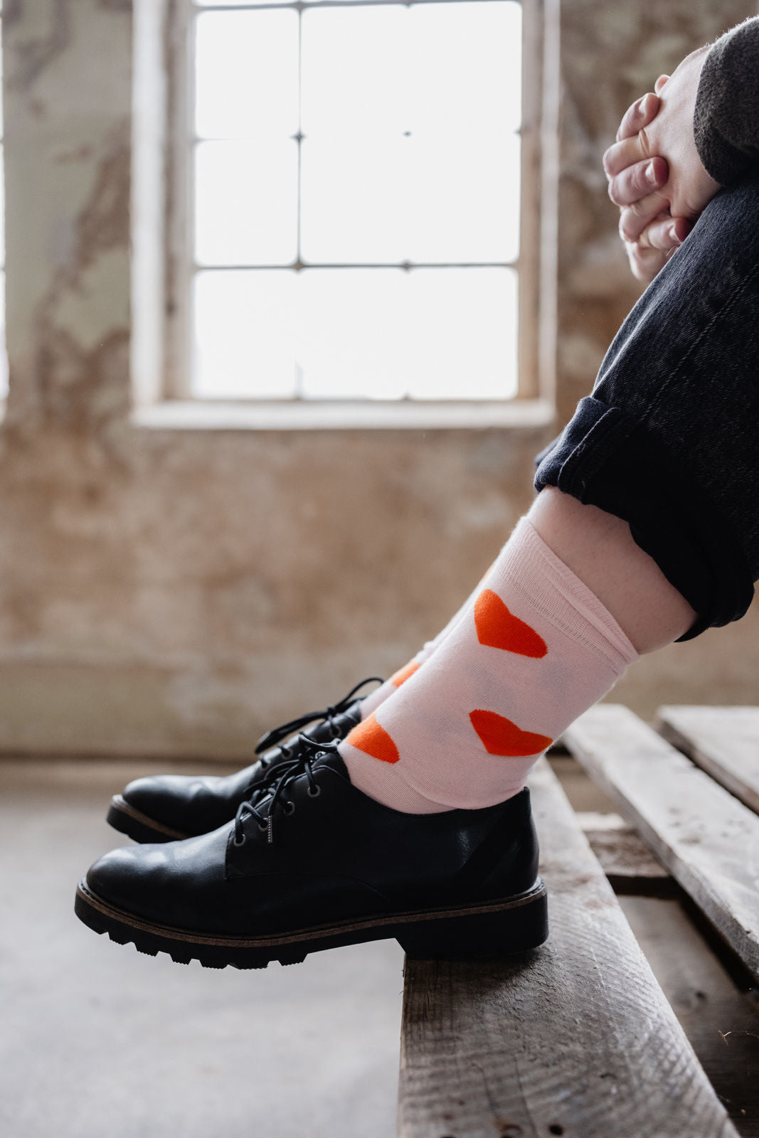 Herzchen Socken Rosa Orange