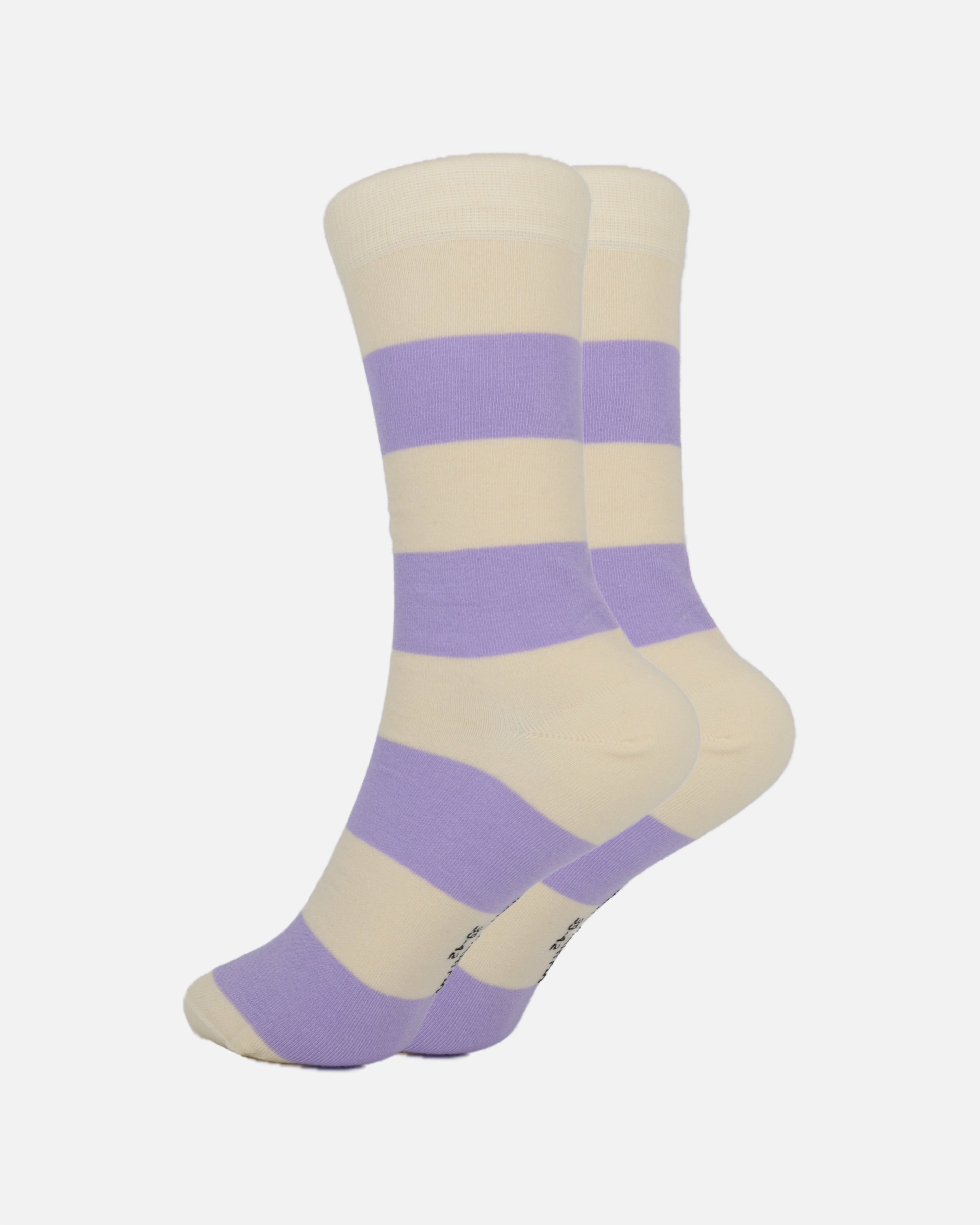 Socken Streifen beige Lila