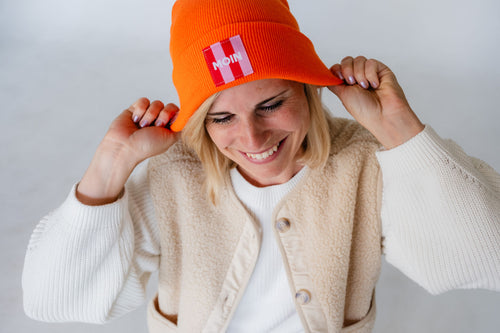Beanie mit rotem 'Moin' Patch