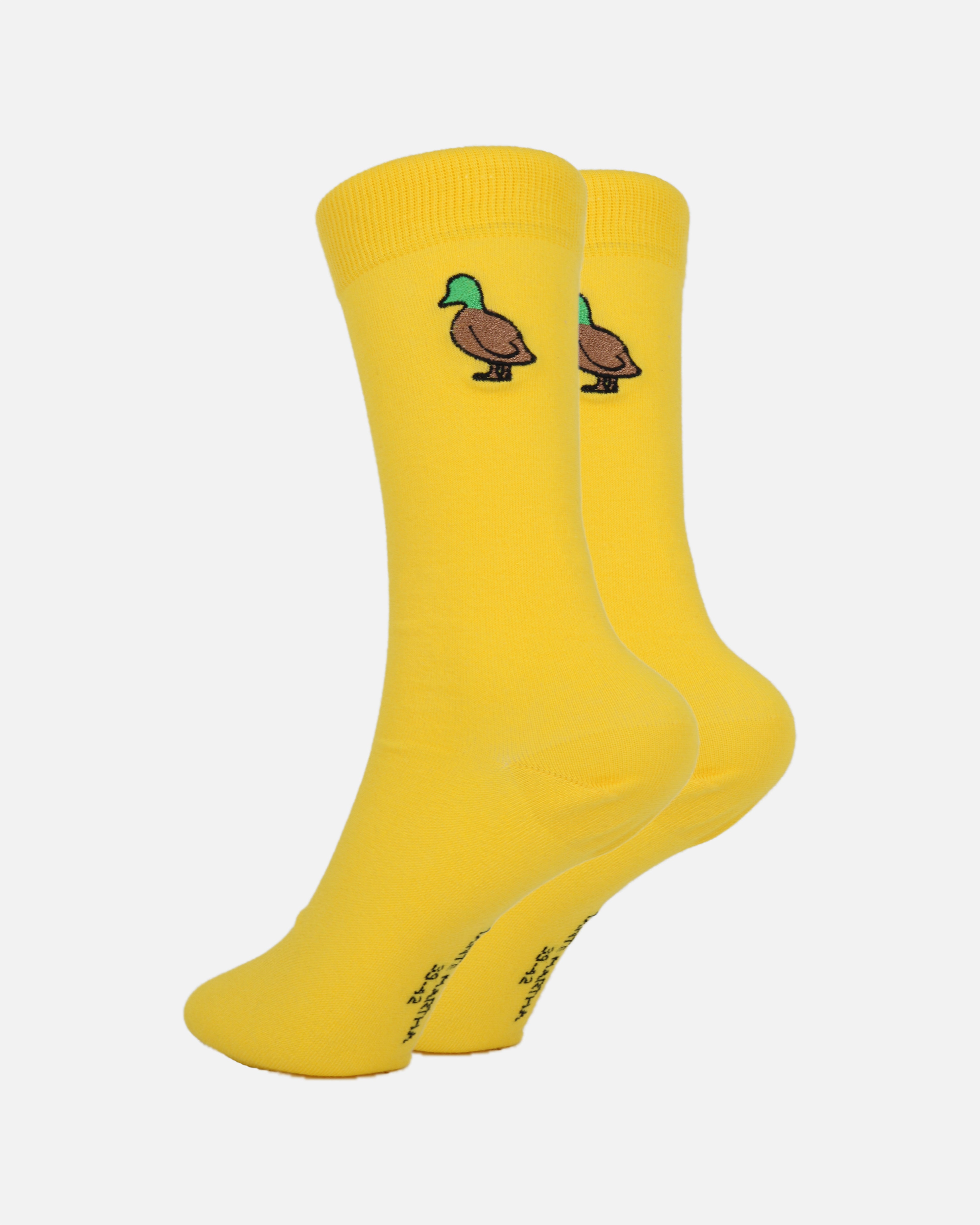 Socken Ente Gustav gestickt