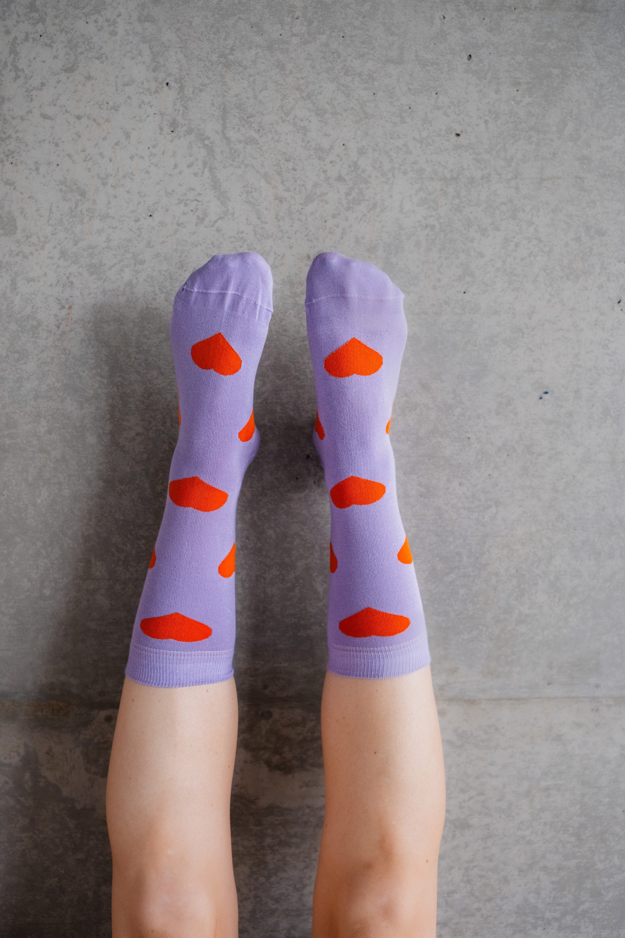Herzchen Socken Lila Orange
