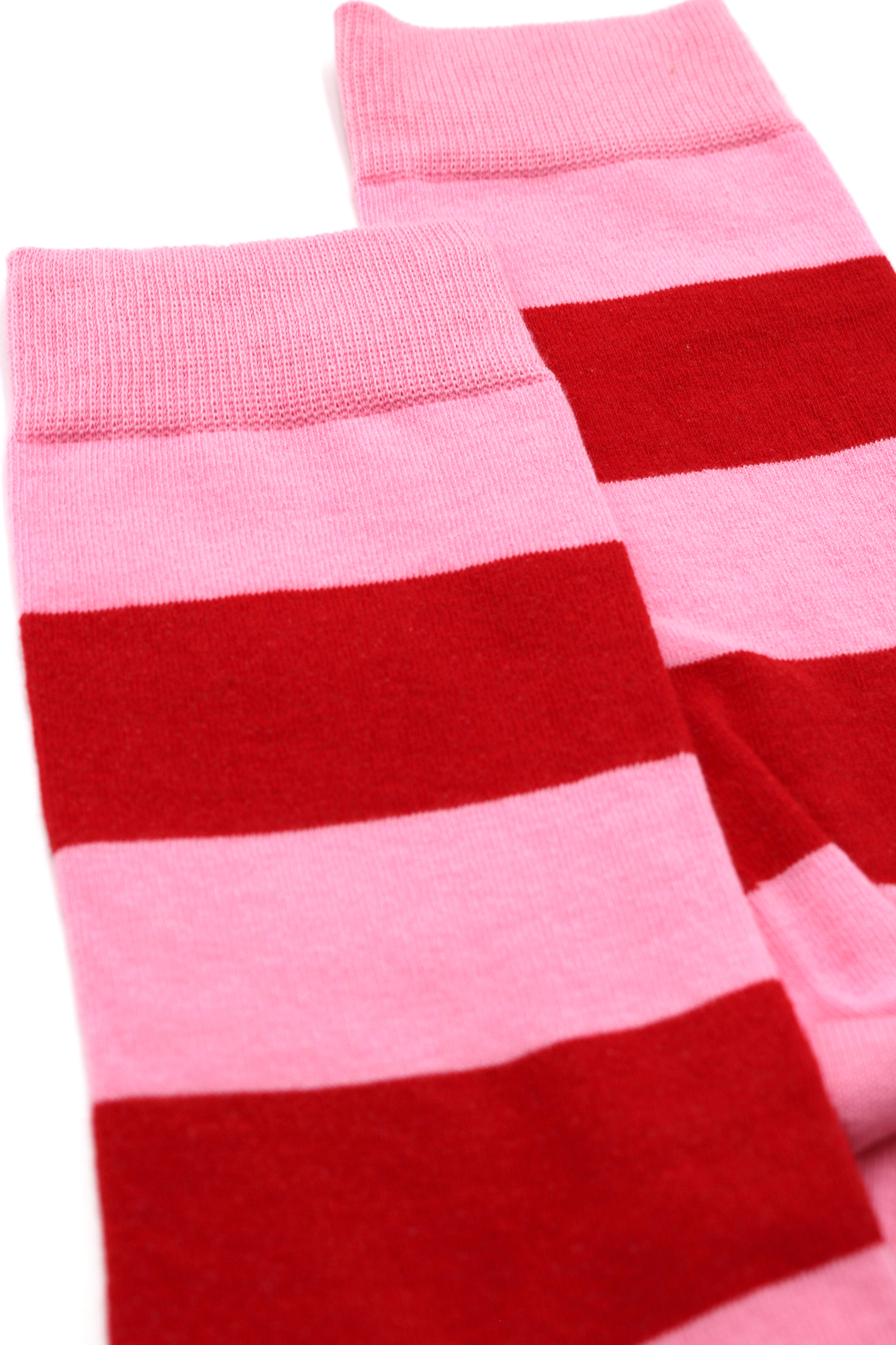 Streifen Socken Rosa Rot
