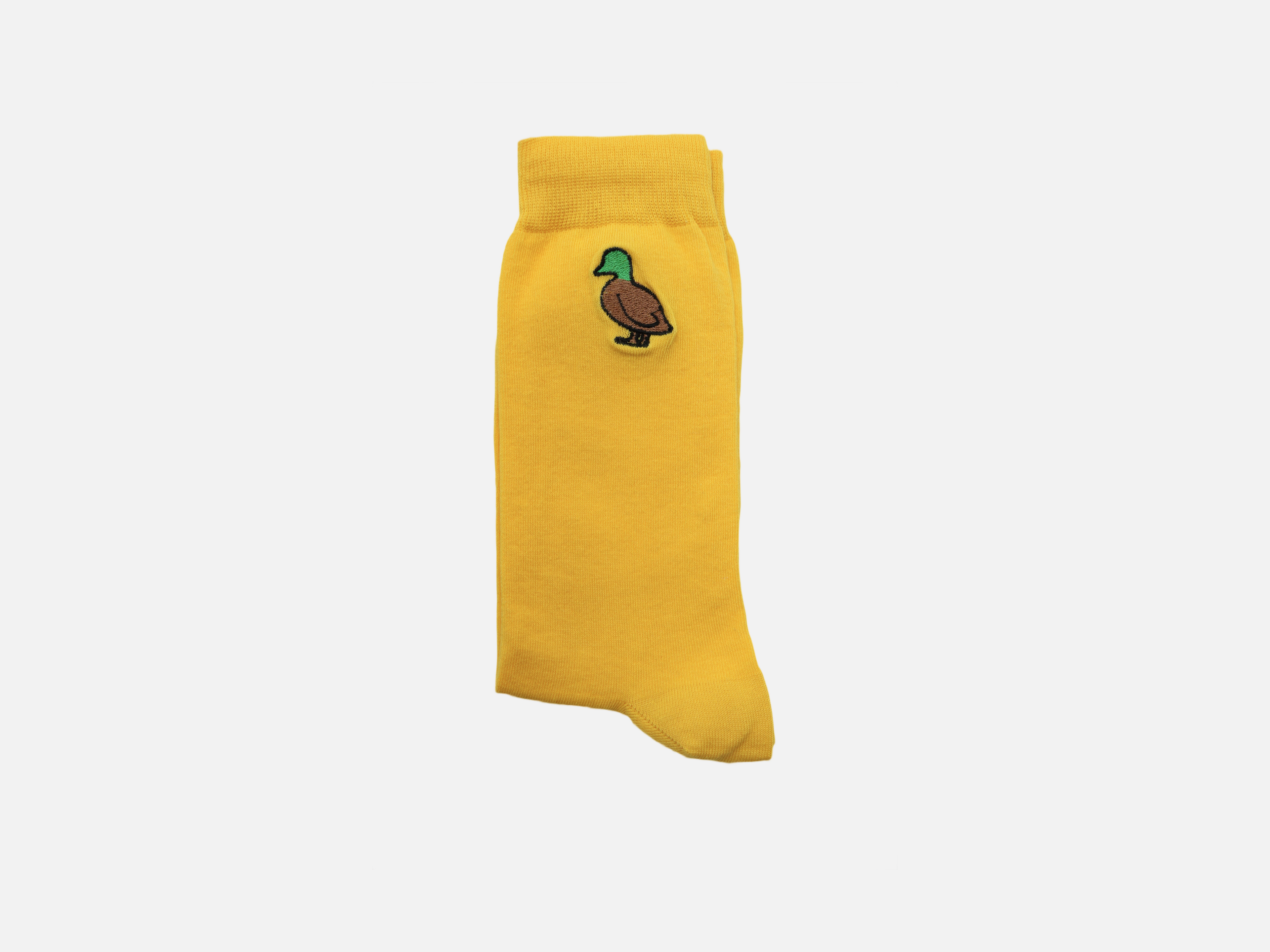 Socken Ente Gustav gestickt