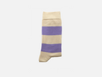 Socken Streifen beige Lila