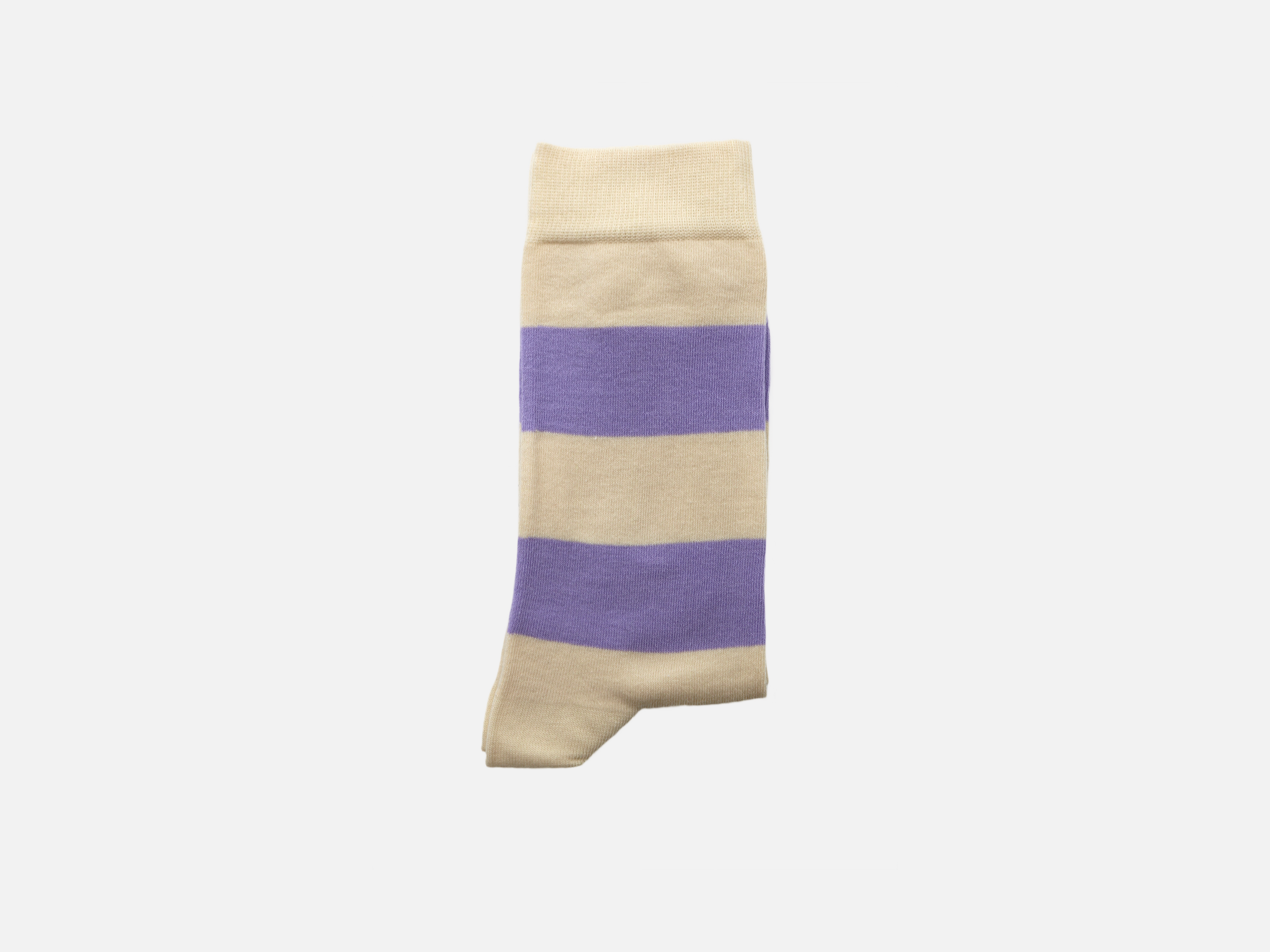 Socken Streifen beige Lila