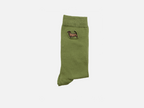Dackel Socken Wilma gestickt - Grüne Socken mit Dackel-Motiv