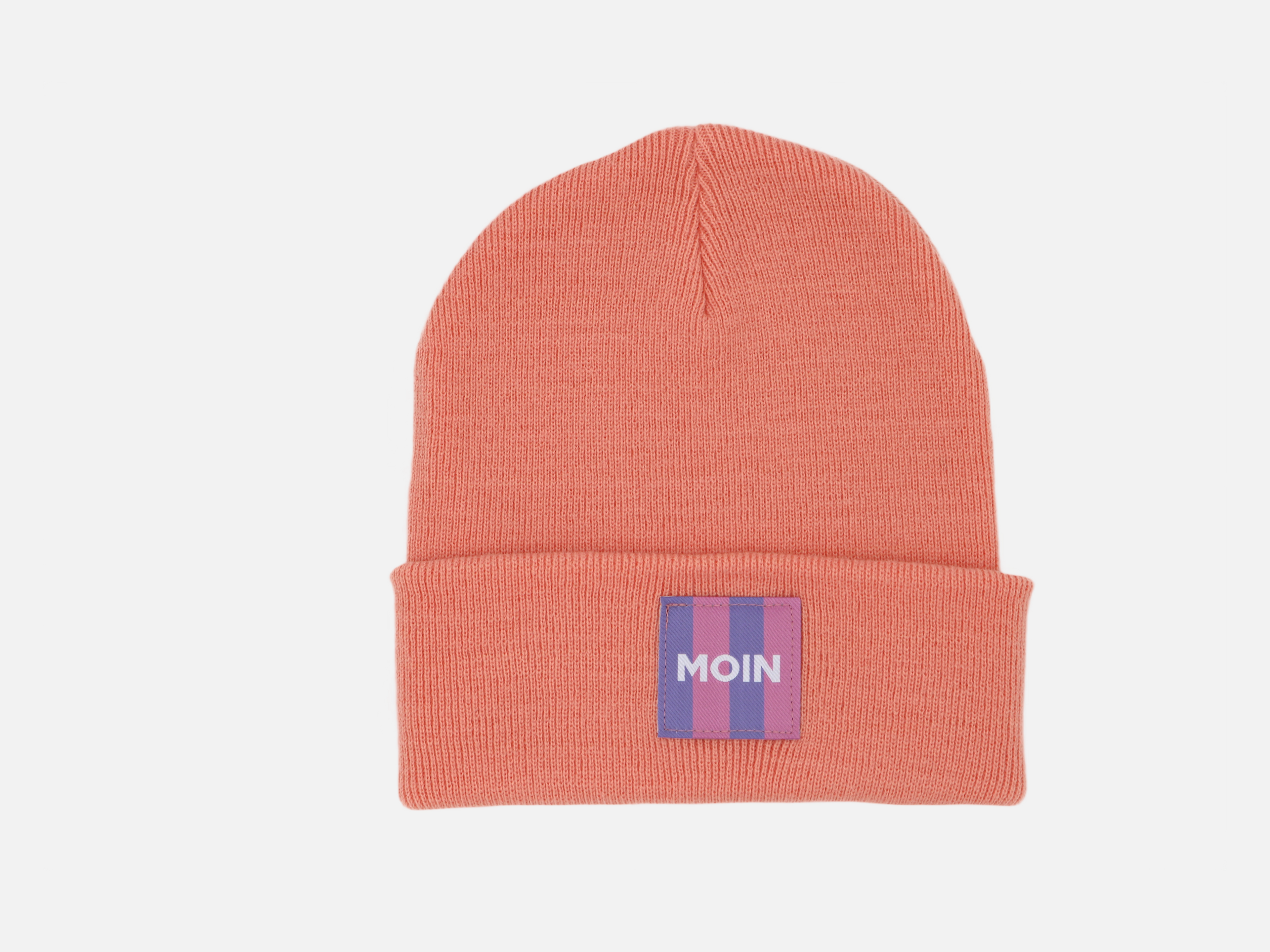 Beanie mit lila 'Moin' Patch