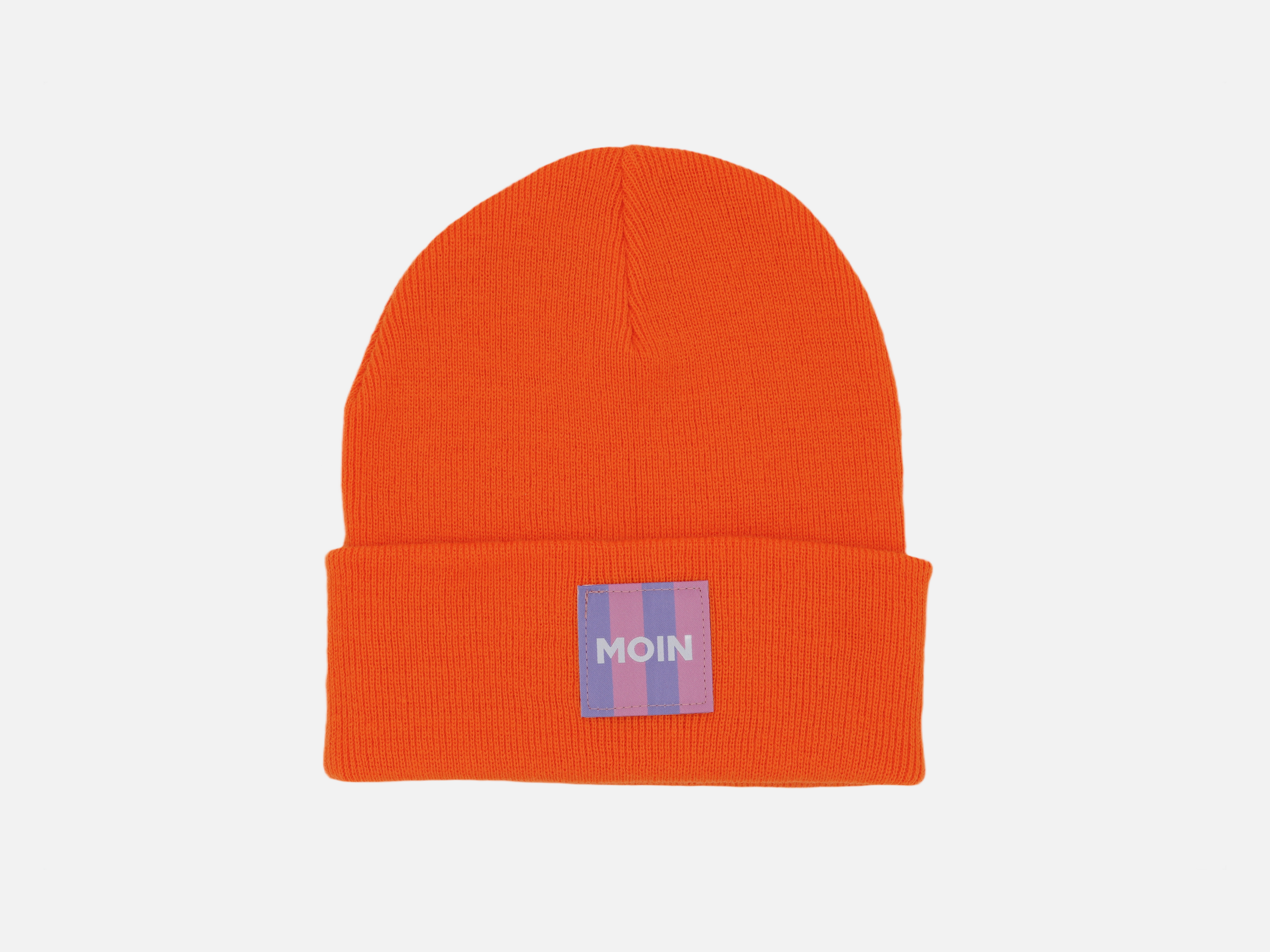 Beanie mit lila 'Moin' Patch
