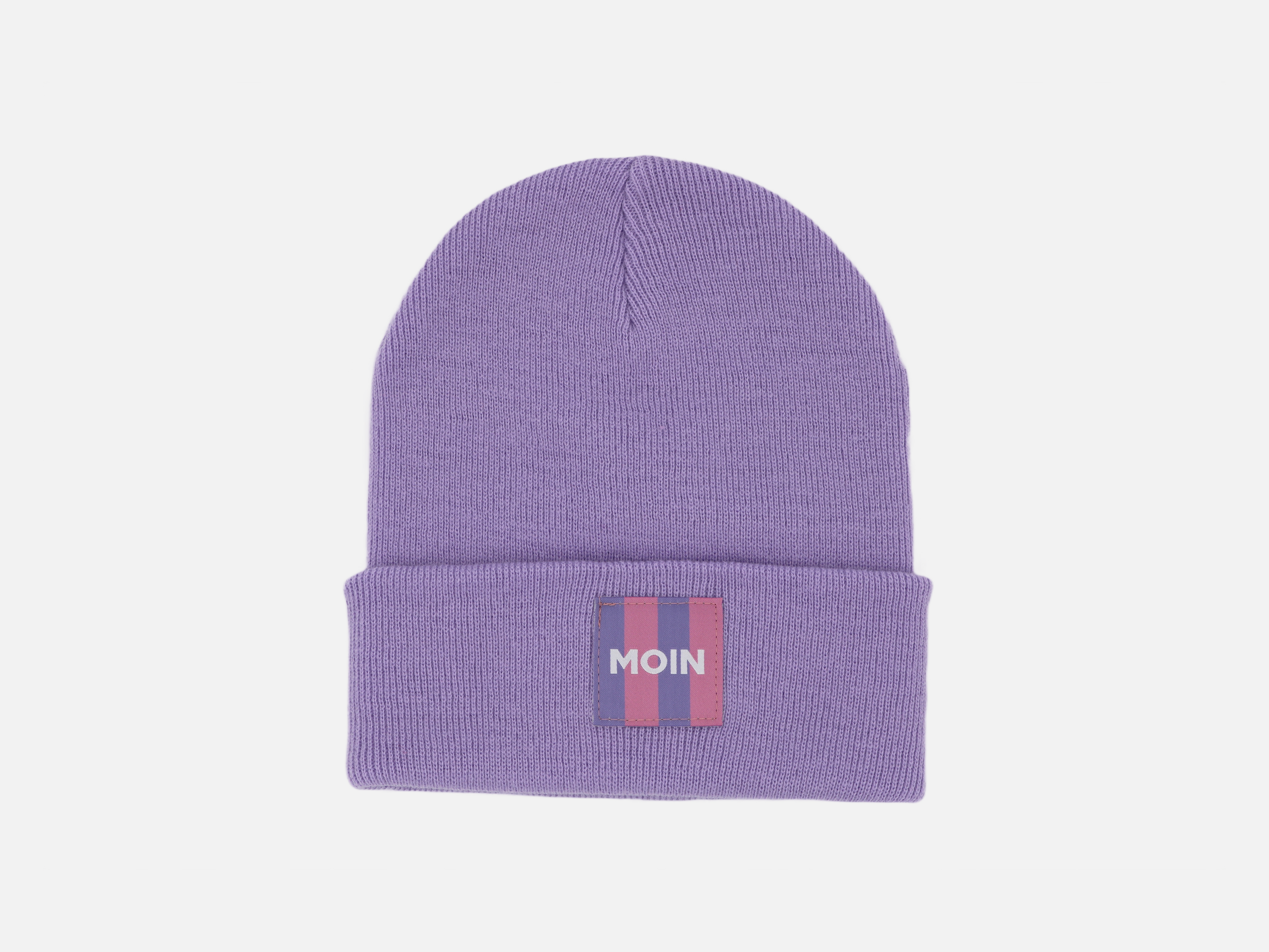 Beanie mit lila 'Moin' Patch