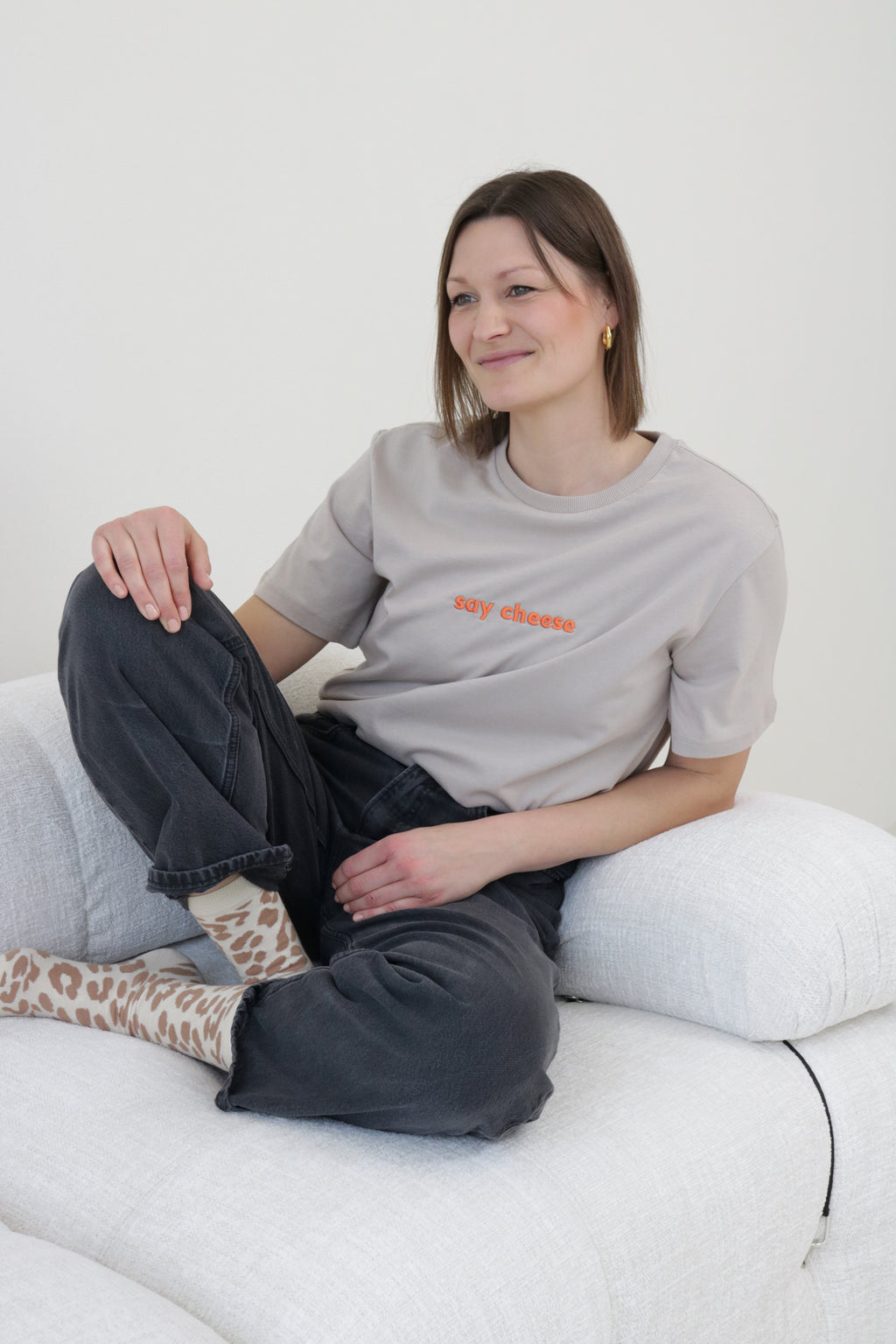 say cheese T-Shirt Taupe