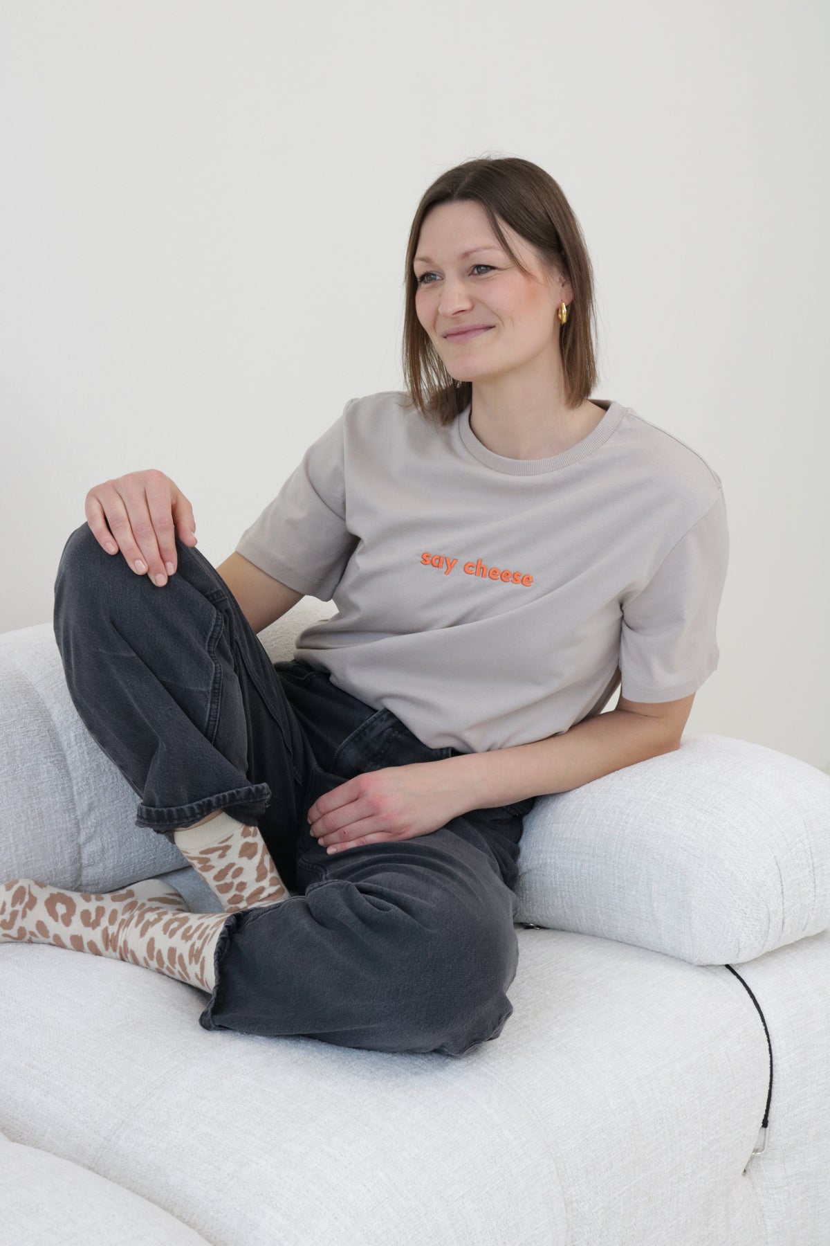 say cheese T-Shirt Taupe